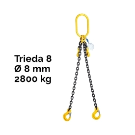 Reťazový záves, oko-2 hák, skracovač, Nosnosť 2800/2000 kg, G8-8, Certifikát, ČŽ